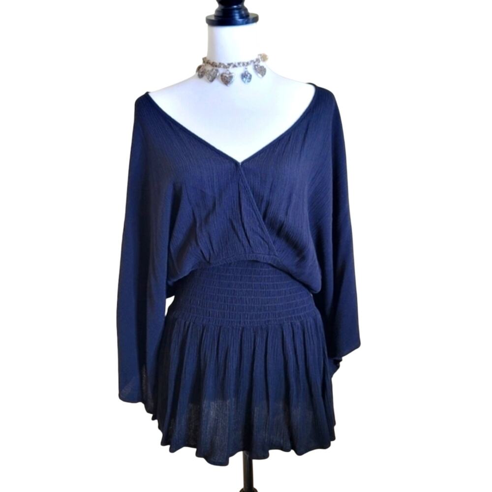 Flowy Mini Dress, Little Black Dress, Beachy Resortwear Size Medium